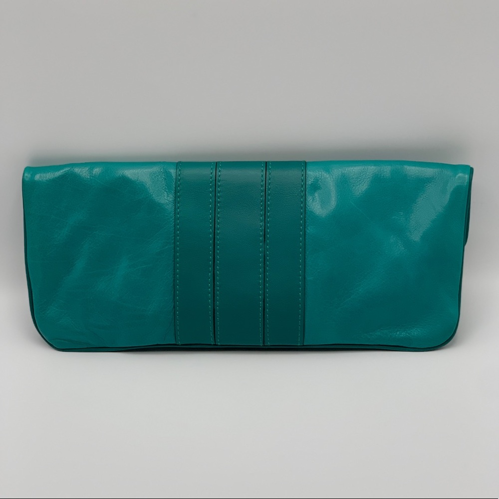 Gucci Turquoise Lucy Fold Over Clutch with Bamboo - Picture 2 of 8